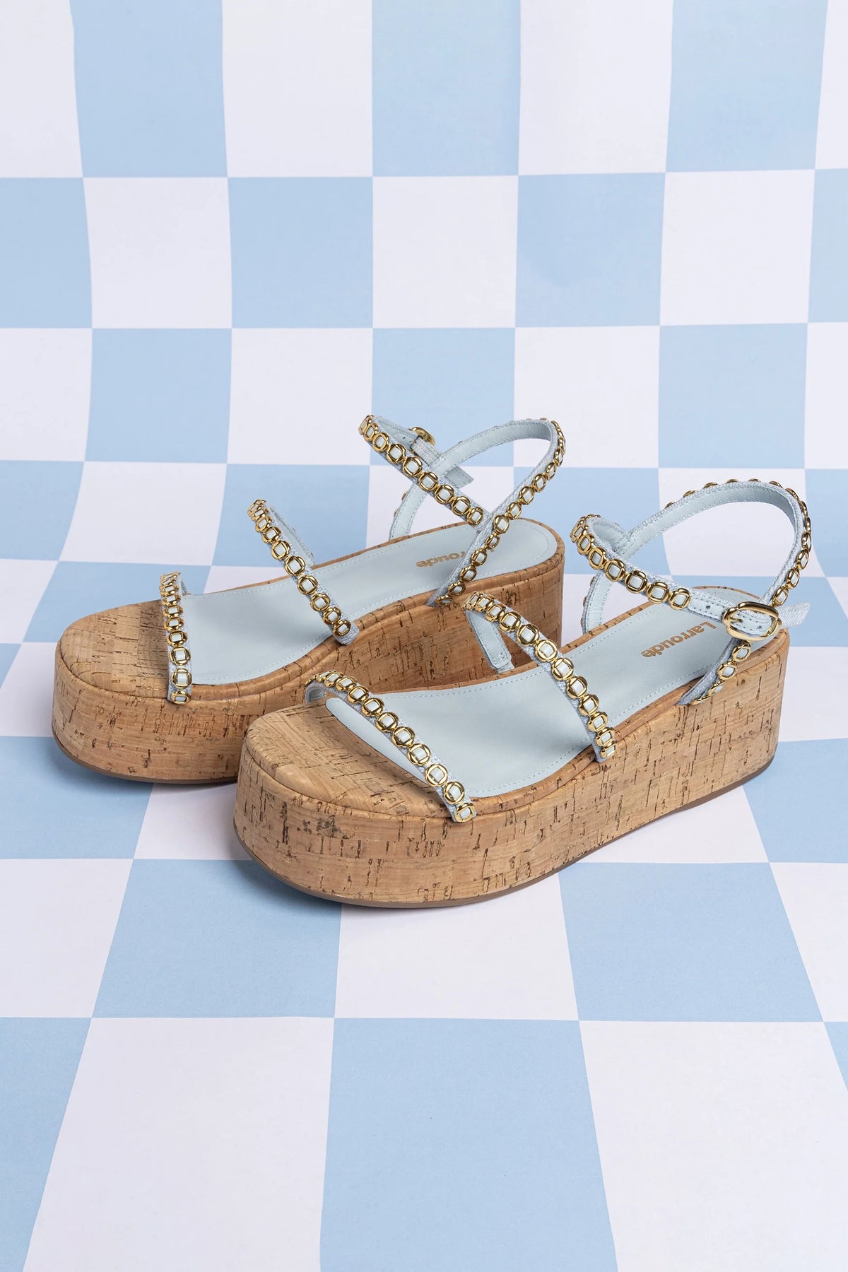 Flatform Gio Milanina Jeans e Cortiça