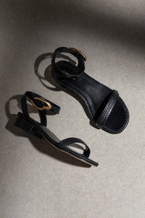 Sandália Flat Verona Couro Preto