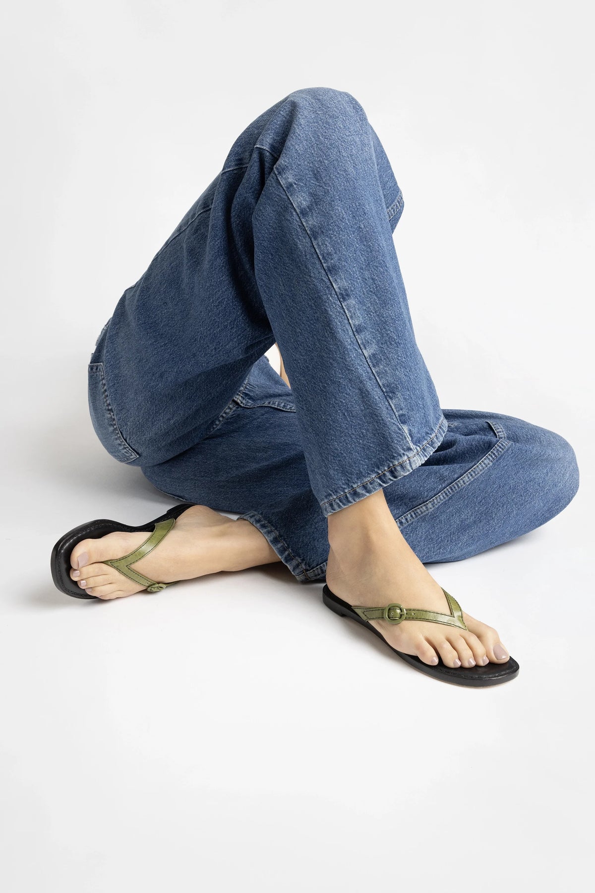 Flat Mary Kate Couro Verde