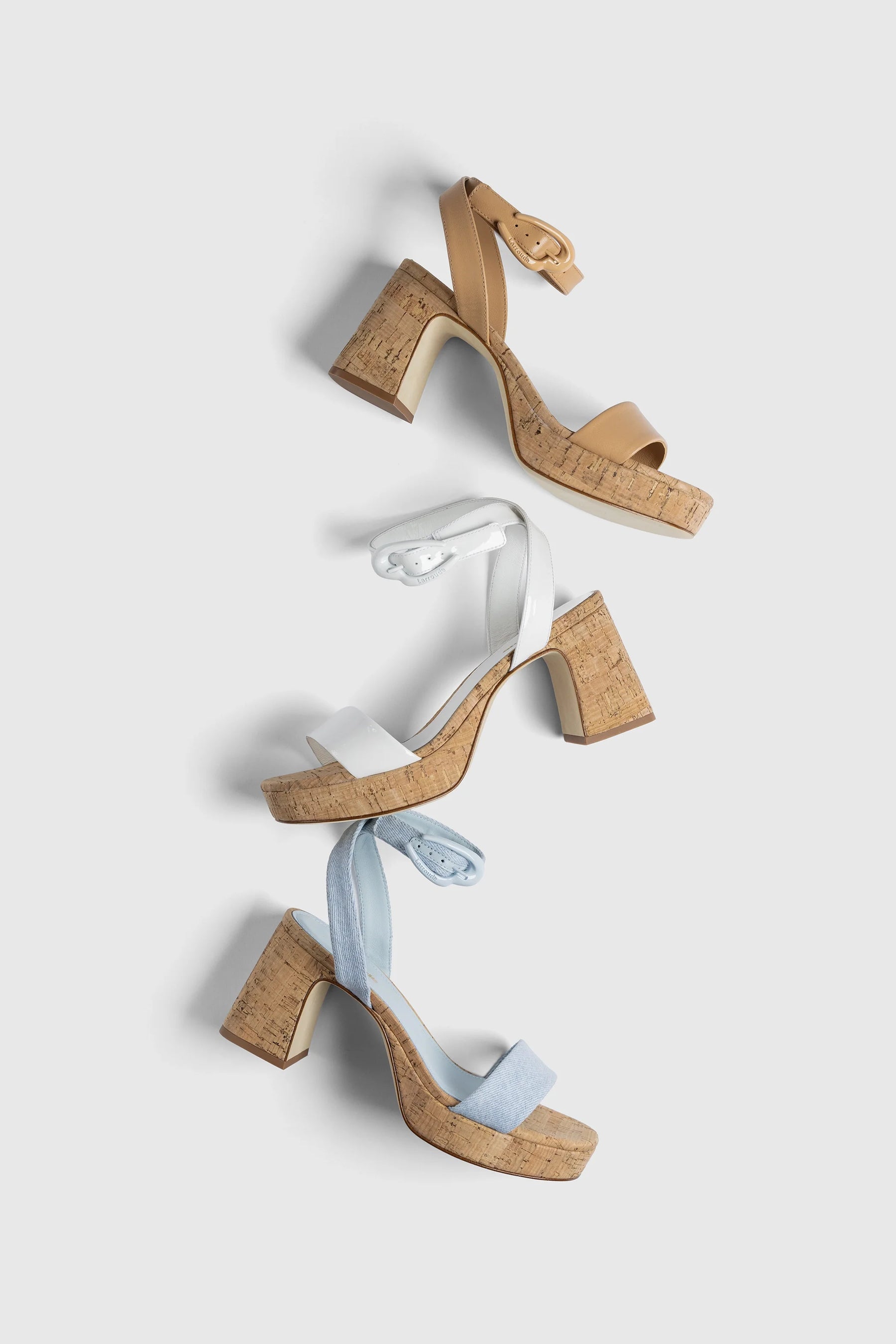 Sandália Dolly Verona Low Jeans Azul e Cortiça
