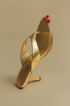 Sandália Gaia Couro Dourado
