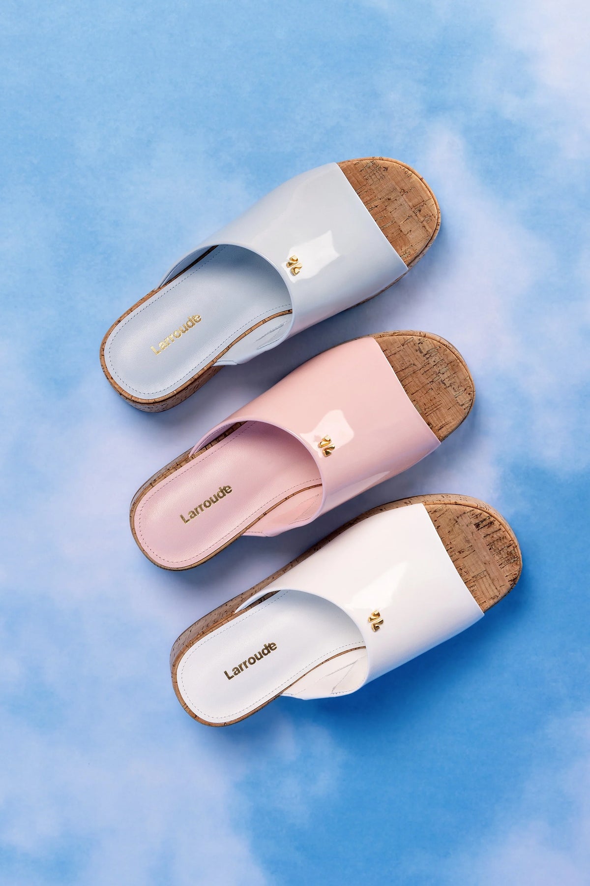Mule Charli Couro Verniz Azul