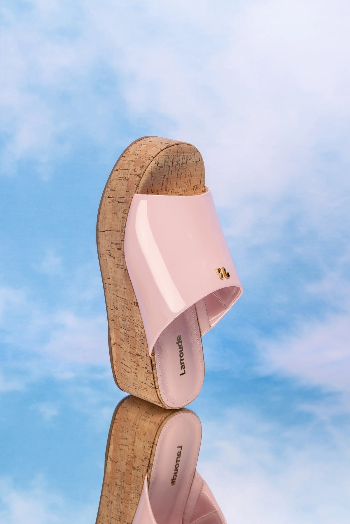 Mule Charli Couro Verniz Rosa