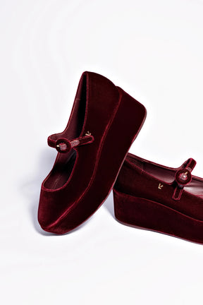 Flatform Blair Veludo Vinho