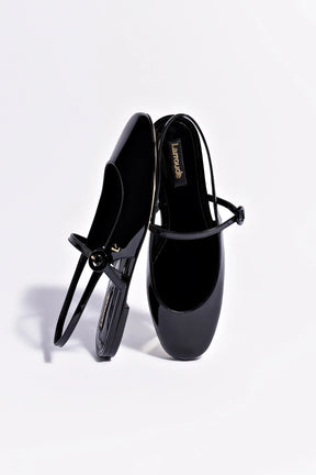 Georgina Ballet Flat In Black Patent Leather