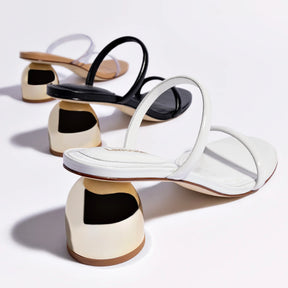 Mule Dew Drop Couro Verniz Branco
