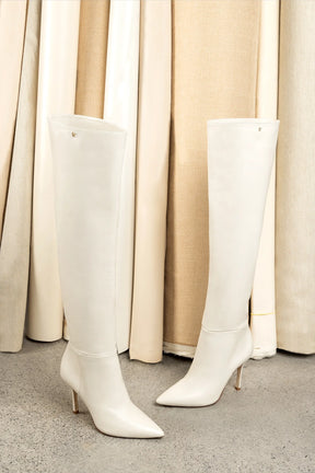 Kate Hi Boot In Ivory Leather