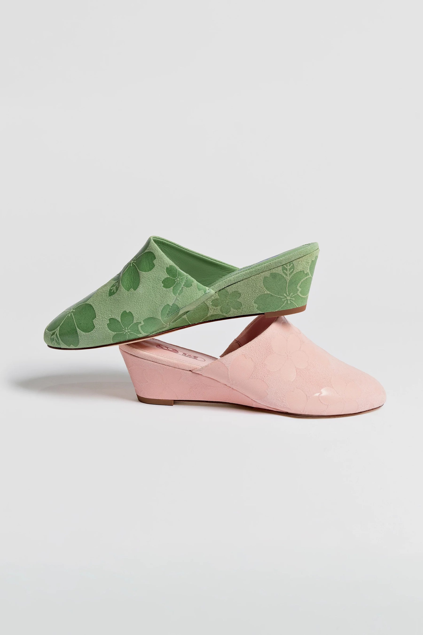 Mule Anabela Venice Sakura Camurça Rosa