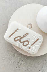 Clutch "I DO" com Lantejoulas – Dourado/Branco