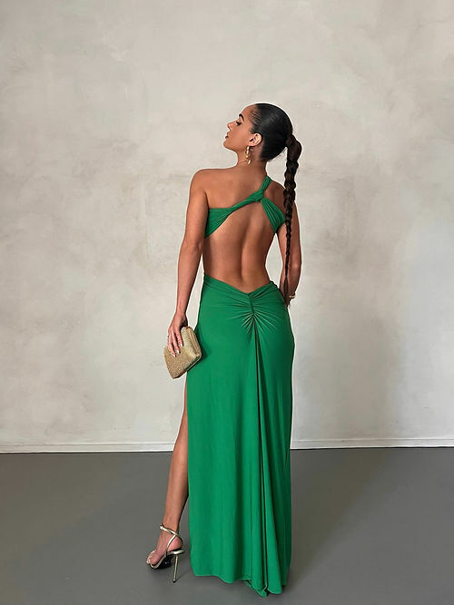 Vestido Longo Verde Bandeira - Larissa