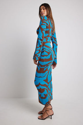 Vestido Midi de Tricot Jacquard - Ava