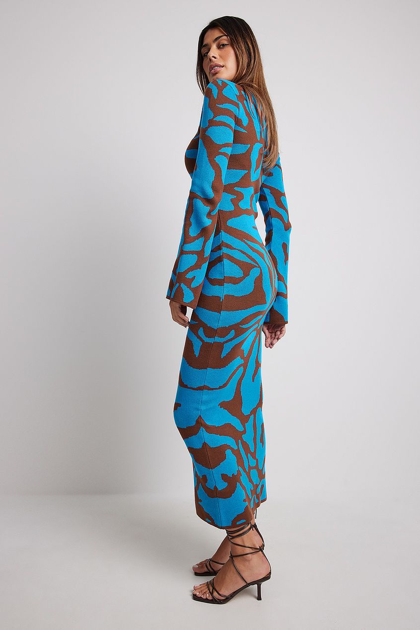 Vestido Midi de Tricot Jacquard - Ava