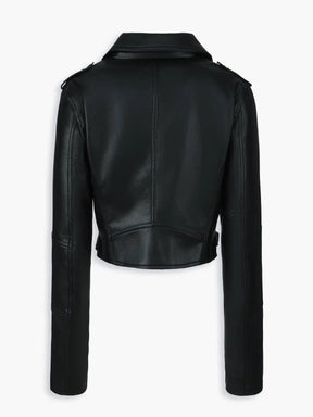 Jaqueta Biker Cropped de Couro Sintético - AiRin