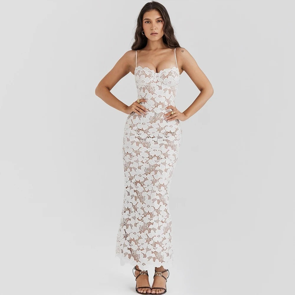 Vestido Feminino Midi Renda - Mavie