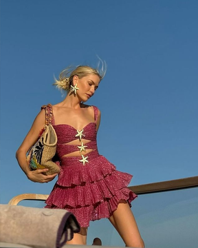 Vestido Curto Plissado - Valentina