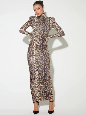 Vestido Feminino Longo Justo - Leopard