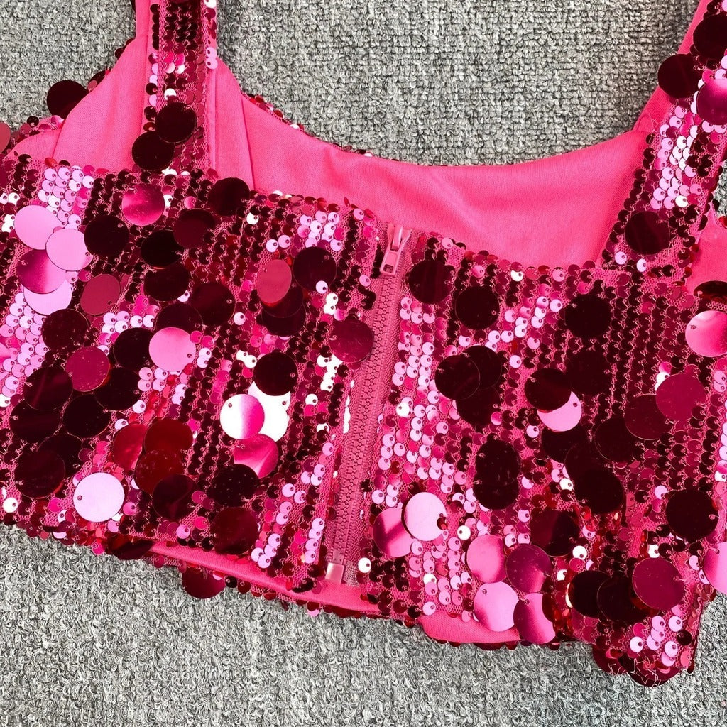 Top Brilho Strass Carnaval