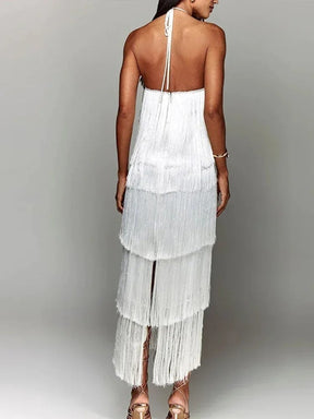 Vestido Feminino Elegante Franjas - Maya