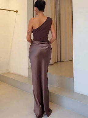 Vestido Feminino Elegante Ombro Único - Julissa