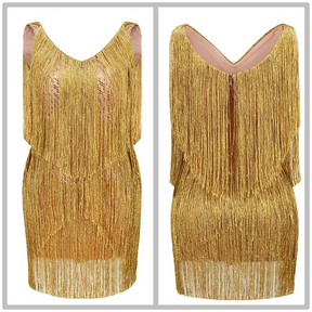 Vestido Curto Paetê Com Franja - Thais