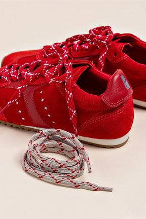Tênis Stella Camurça Vermelho e Couro Vermelho